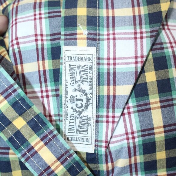 Cremieux Men Red Blue Plaid Button Down Shirt Short Sleeve Casual Size Large - Picture 7 of 7